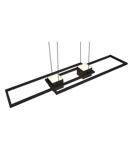 Luminária de teto LED ALBANY com design geométrico, 37W, 4300lm, 2700-6500K, IP20, preta.