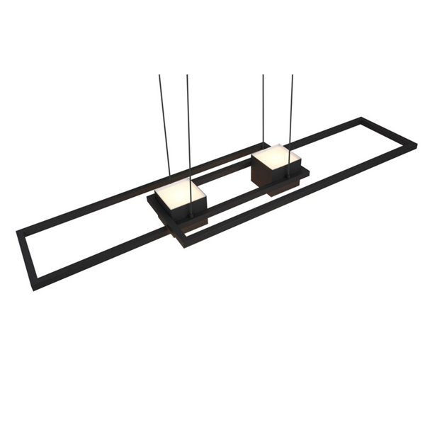 Plafonnier LED ALBANY, design géométrique, 37 W, 4 300 lm, 2 700-6 500 K, IP20, noir