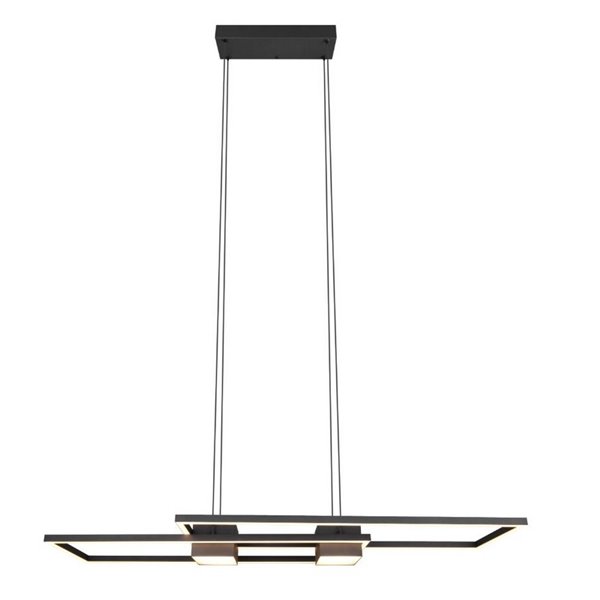 Plafonnier LED ALBANY, design géométrique, 37 W, 4 300 lm, 2 700-6 500 K, IP20, noir