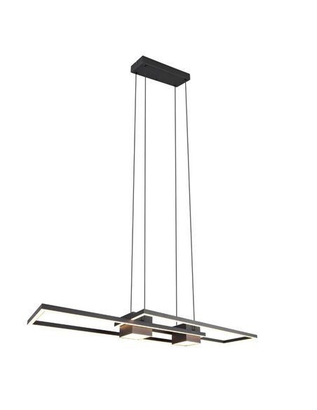 Plafonnier LED ALBANY, design géométrique, 37 W, 4 300 lm, 2 700-6 500 K, IP20, noir