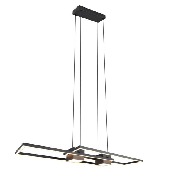Plafonnier LED ALBANY, design géométrique, 37 W, 4 300 lm, 2 700-6 500 K, IP20, noir