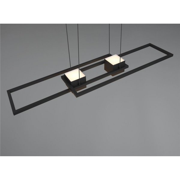 Plafonnier LED ALBANY, design géométrique, 37 W, 4 300 lm, 2 700-6 500 K, IP20, noir