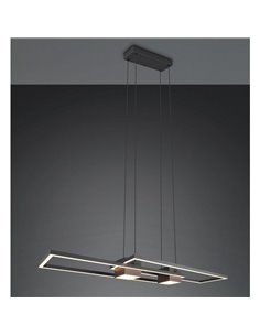Luminária de teto LED ALBANY com design geométrico, 37W, 4300lm, 2700-6500K, IP20, preta. 2