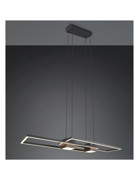 Plafonnier LED ALBANY, design géométrique, 37 W, 4 300 lm, 2 700-6 500 K, IP20, noir