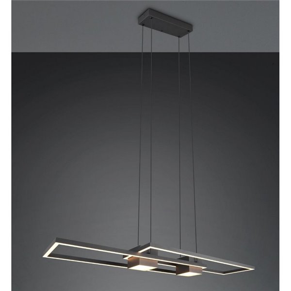 Plafonnier LED ALBANY, design géométrique, 37 W, 4 300 lm, 2 700-6 500 K, IP20, noir