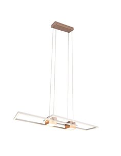Luminária pendente LED retangular moderna ALBANY 37W 4300lm, 2700-6500K IP20 Cor Café