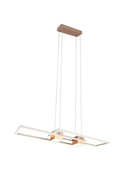Luminária pendente LED retangular moderna ALBANY 37W 4300lm, 2700-6500K IP20 Cor Café
