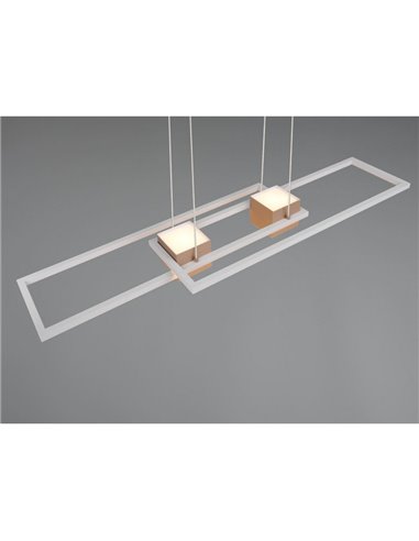 Luminária pendente LED retangular moderna ALBANY 37W 4300lm, 2700-6500K IP20 Cor Café
