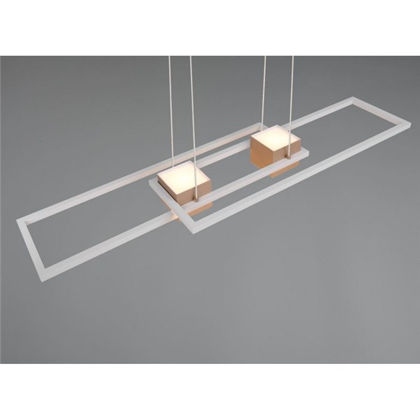 Lámpara colgante LED moderna rectangular ALBANY 37W 4300lm, 2700-6500K IP20 Café