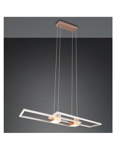 Luminária pendente LED retangular moderna ALBANY 37W 4300lm, 2700-6500K IP20 Cor Café