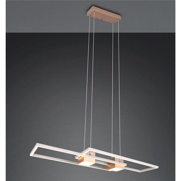 Lámpara colgante LED moderna rectangular ALBANY 37W 4300lm, 2700-6500K IP20 Café