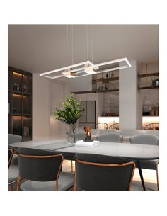 Suspension LED rectangulaire moderne ALBANY 37W 4300lm, 2700-6500K IP20 Café 2