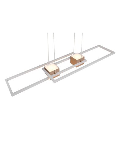 Luminária pendente LED retangular moderna ALBANY 37W 4300lm, 2700-6500K IP20 Cor Café