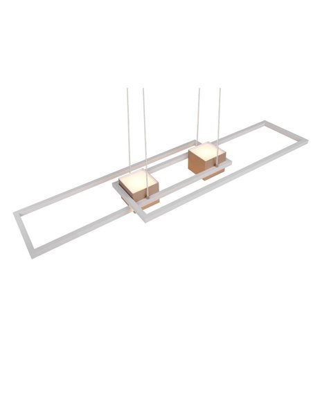 Lámpara colgante LED moderna rectangular ALBANY 37W 4300lm, 2700-6500K IP20 Café