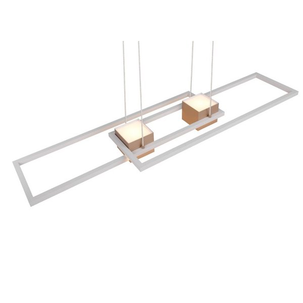 Luminária pendente LED retangular moderna ALBANY 37W 4300lm, 2700-6500K IP20 Cor Café