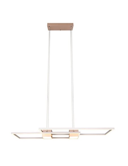Luminária pendente LED retangular moderna ALBANY 37W 4300lm, 2700-6500K IP20 Cor Café