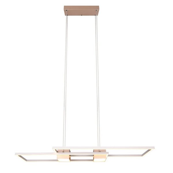 Luminária pendente LED retangular moderna ALBANY 37W 4300lm, 2700-6500K IP20 Cor Café