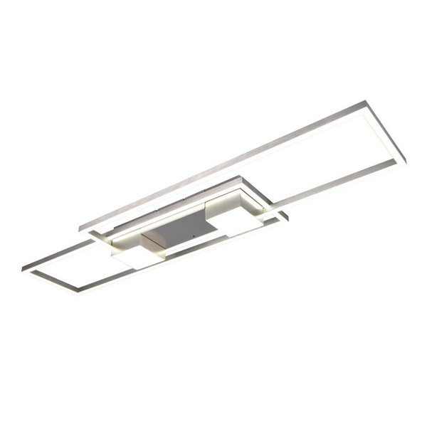 Luminária de teto LED ALBANY, retangular, 37W, 4300lm, 2700-6500K, IP20, níquel