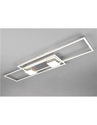 Luminária de teto LED ALBANY, retangular, 37W, 4300lm, 2700-6500K, IP20, níquel