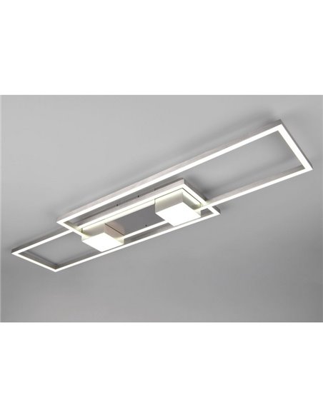 Luminária de teto LED ALBANY, retangular, 37W, 4300lm, 2700-6500K, IP20, níquel
