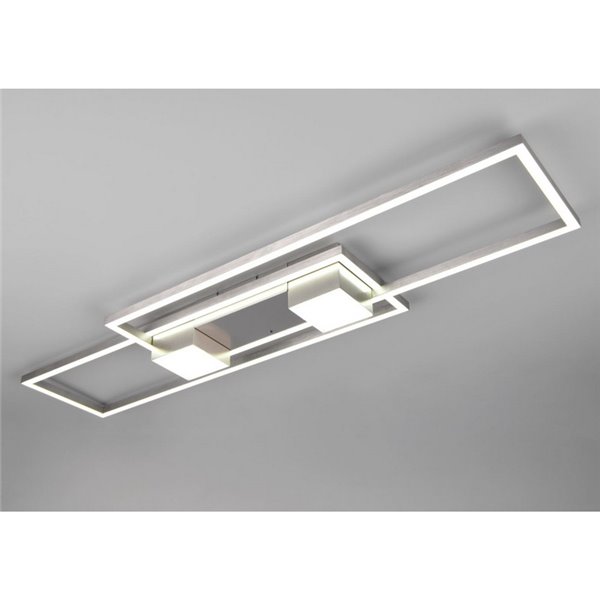 Plafón de techo LED ALBANY rectangular 37W 4300lm, 2700 - 6500K IP20 Níquel