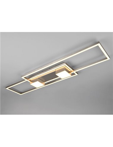 Luminária de teto LED ALBANY, retangular, 37W, 4300lm, 2700-6500K, IP20, níquel