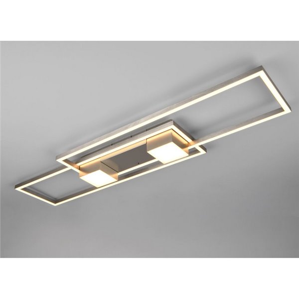Plafón de techo LED ALBANY rectangular 37W 4300lm, 2700 - 6500K IP20 Níquel