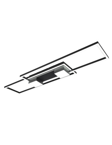 Plafón LED de techo rectangular ALBANY 37W 4300lm, 2700 - 6500K IP20 Negro