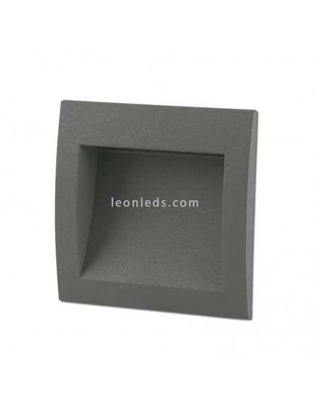 Empotrable LED Exterior cuadrado Gris Sedna 1 | Baliza LED empotrable cuadrada moderna | LeonLeds Iluminación