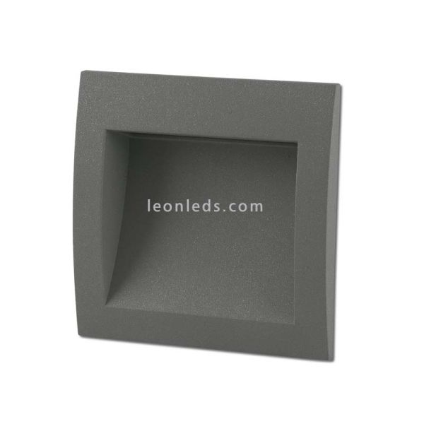 Empotrable LED Exterior cuadrado Gris Sedna 1 | Baliza LED empotrable cuadrada moderna | LeonLeds Iluminación