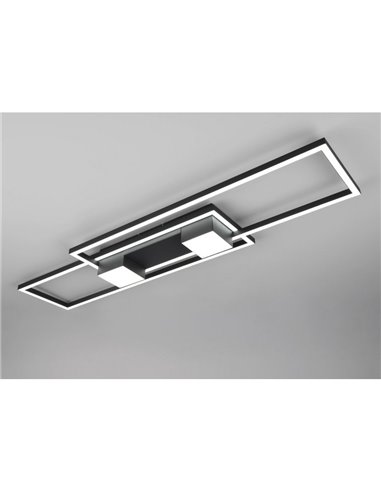 Plafón LED de techo rectangular ALBANY 37W 4300lm, 2700 - 6500K IP20 Negro