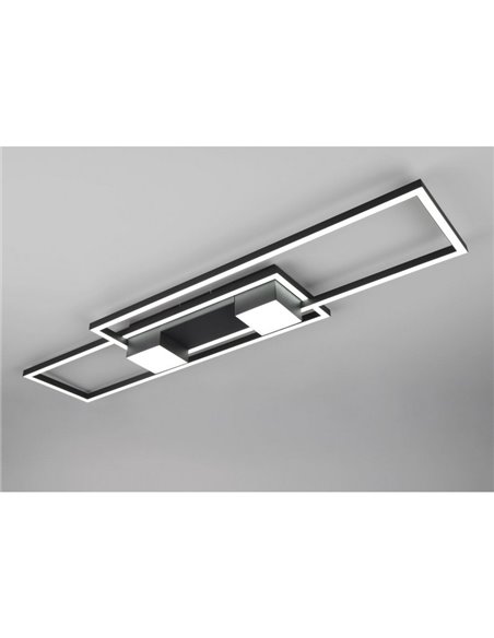 Plafón LED de techo rectangular ALBANY 37W 4300lm, 2700 - 6500K IP20 Negro