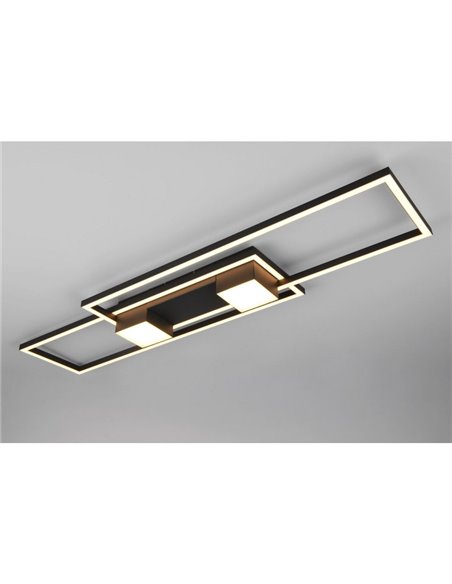 Plafón LED de techo rectangular ALBANY 37W 4300lm, 2700 - 6500K IP20 Negro