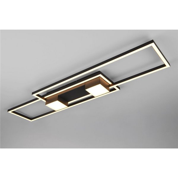 Plafón LED de techo rectangular ALBANY 37W 4300lm, 2700 - 6500K IP20 Negro