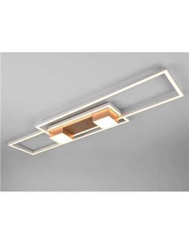 Plafón de techo LED rectangular ALBANY 37W 4300lm, 2700 - 6500K IP20 Café