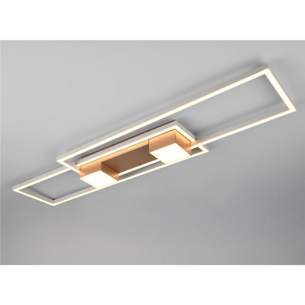 Plafonnier LED rectangulaire ALBANY 37 W 4300 lm, 2700-6500 K, IP20, couleur café