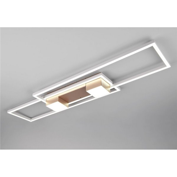 Plafonnier LED rectangulaire ALBANY 37 W 4300 lm, 2700-6500 K, IP20, couleur café