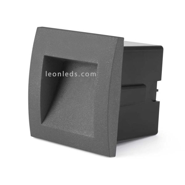 Empotrable LED Exterior cuadrado Gris Sedna 1 | Baliza LED empotrable cuadrada moderna | LeonLeds Iluminación
