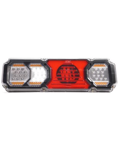 Piloto trasero LED con intermitente dinámico y luz de matrícula inferior con logo retroiluminado F1, AR, S1, 2aD, R1, L, IIIA