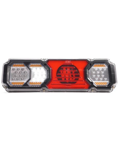 Piloto trasero LED con intermitente dinámico y luz de matrícula inferior con logo retroiluminado F1, AR, S1, 2aD, R1, L, IIIA