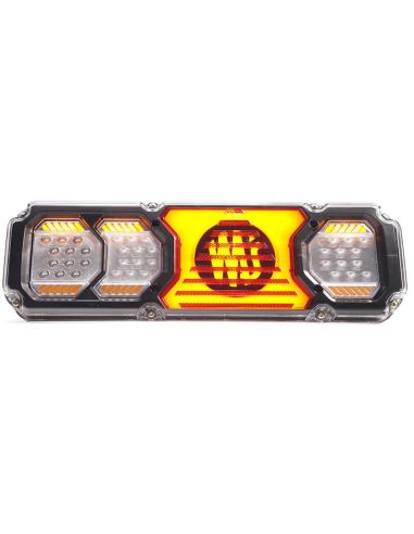 Piloto trasero LED con intermitente dinámico y luz de matrícula inferior con logo retroiluminado F1, AR, S1, 2aD, R1, L, IIIA