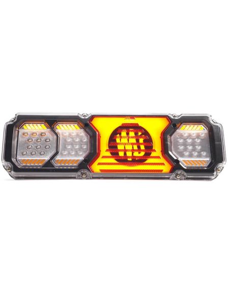 Piloto trasero LED con intermitente dinámico y luz de matrícula inferior con logo retroiluminado F1, AR, S1, 2aD, R1, L, IIIA