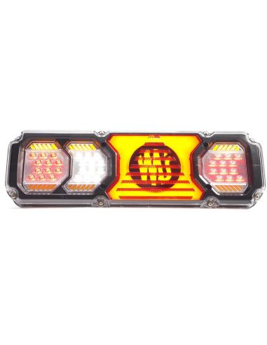 Piloto trasero LED con intermitente dinámico y luz de matrícula inferior con logo retroiluminado F1, AR, S1, 2aD, R1, L, IIIA