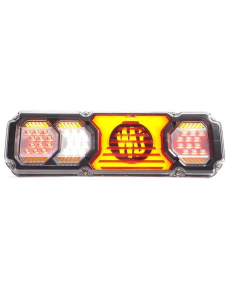 Piloto trasero LED con intermitente dinámico y luz de matrícula inferior con logo retroiluminado F1, AR, S1, 2aD, R1, L, IIIA