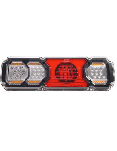 Piloto trasero LED con intermitente dinámico y luz de matrícula inferior con logo retroiluminado F1, AR, S1, 2aD, R1, L, IIIA