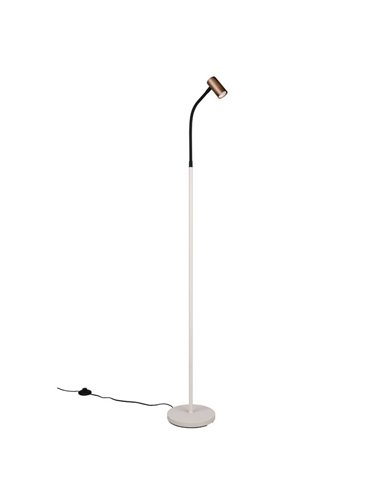 TARYN Fußleuchte mit verstellbarem Fokus, Fußschalter (Leuchtmittel nicht enthalten). 1x GU10 max. 5W IP20 Kaffeebraun