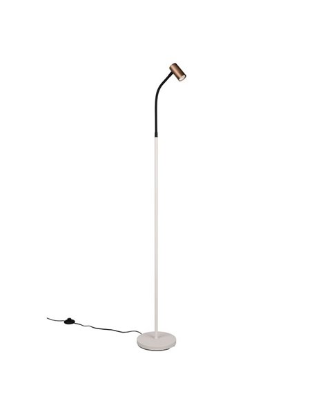 Luminária de pé TARYN com foco ajustável, interruptor de pé e lâmpada não incluída. 1x GU10 máx. 5W IP20 Café