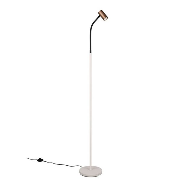 Lámpara de pie TARYN foco orientable, interruptor de pie, bombilla excl. 1x GU10 max. 5W IP20 Café