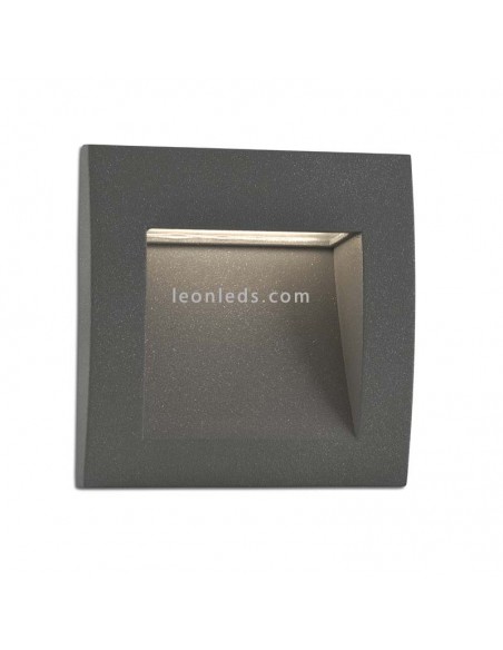 Empotrable LED Exterior cuadrado Gris Sedna 1 | Baliza LED empotrable cuadrada moderna | LeonLeds Iluminación