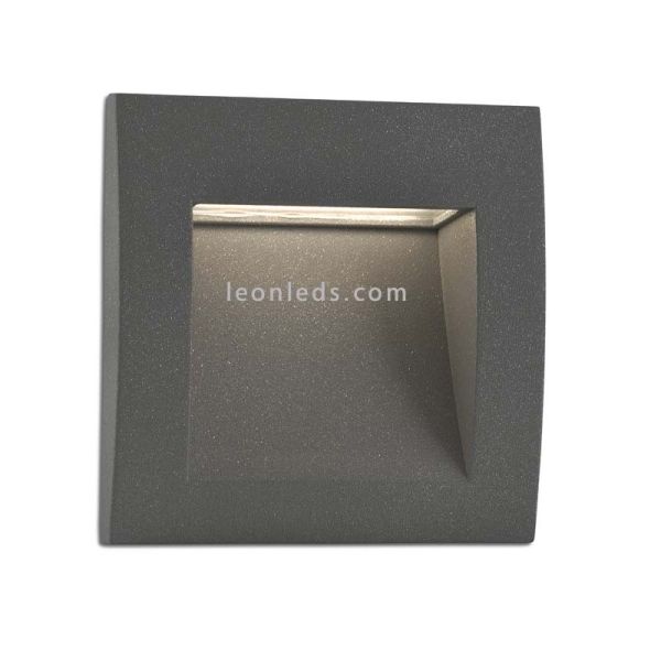 Empotrable LED Exterior cuadrado Gris Sedna 1 | Baliza LED empotrable cuadrada moderna | LeonLeds Iluminación